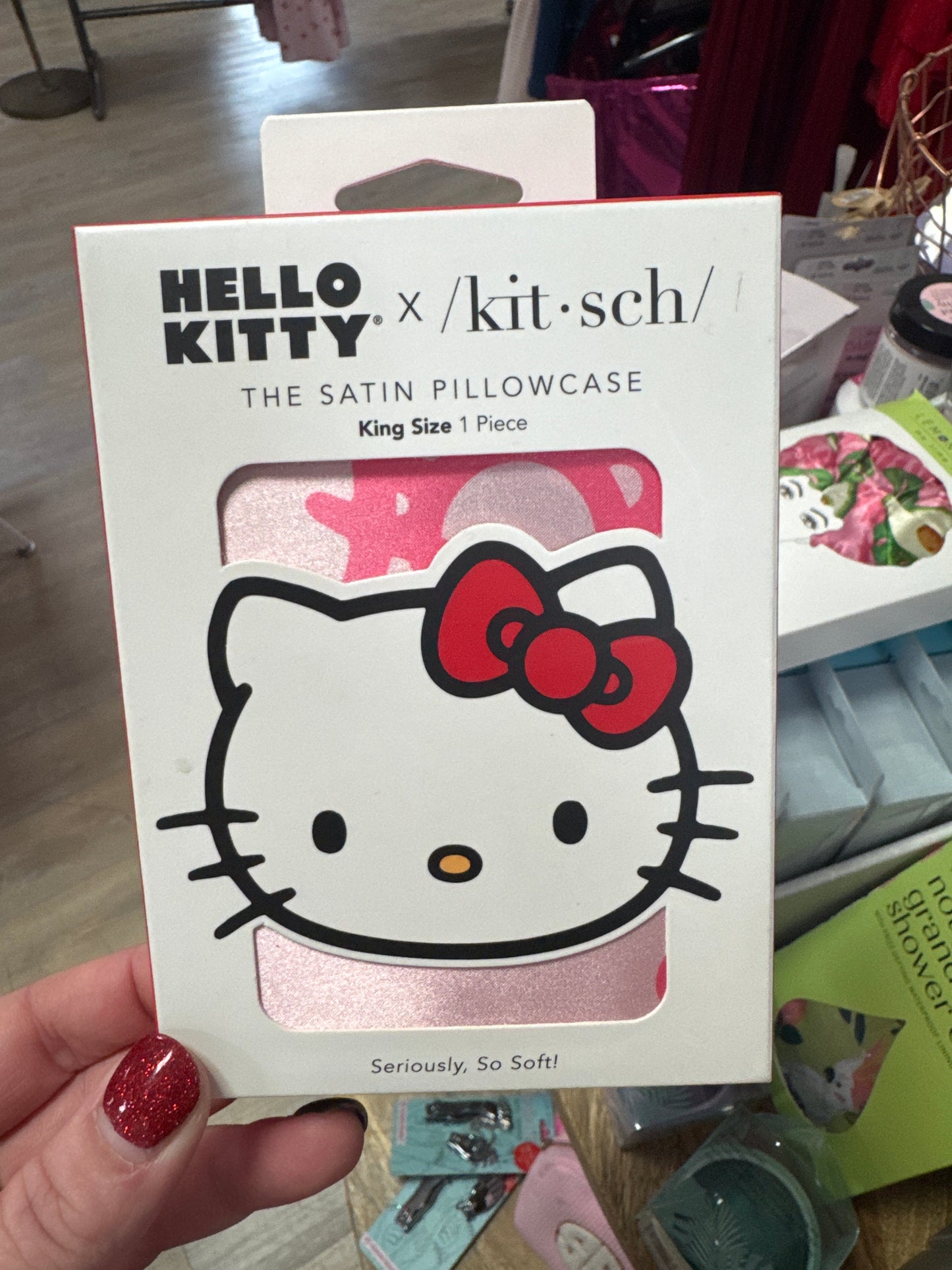 HELLO KITTY PILLOWCASE - KING - PINK KITTY FACES