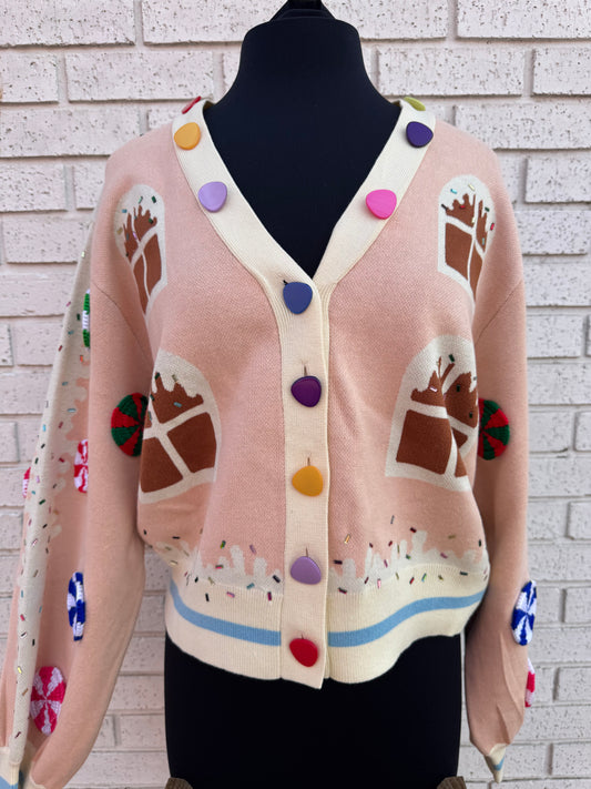 GINGERBREAD HOUSE CARDIGAN