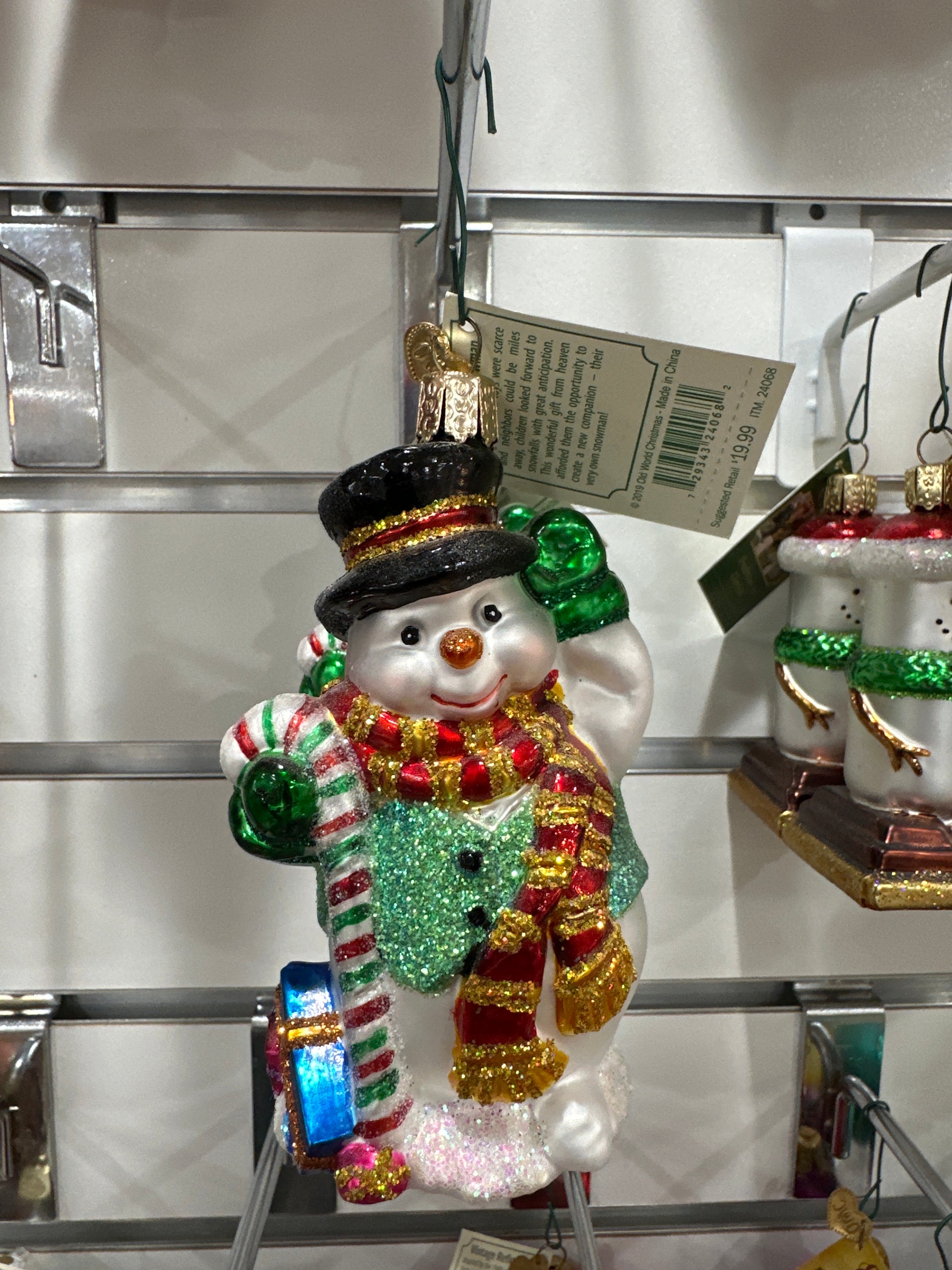 CHRISTMAS ORNAMENT - CANDY CANE SNOWMAN