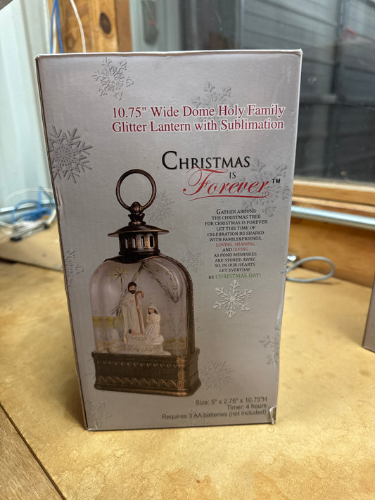 HOLY FAMILY GLITTER LANTERN WITH SUBLIMATION