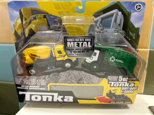TONKA METAL MOVERS DUMO TRUCK & BULLDOZER
