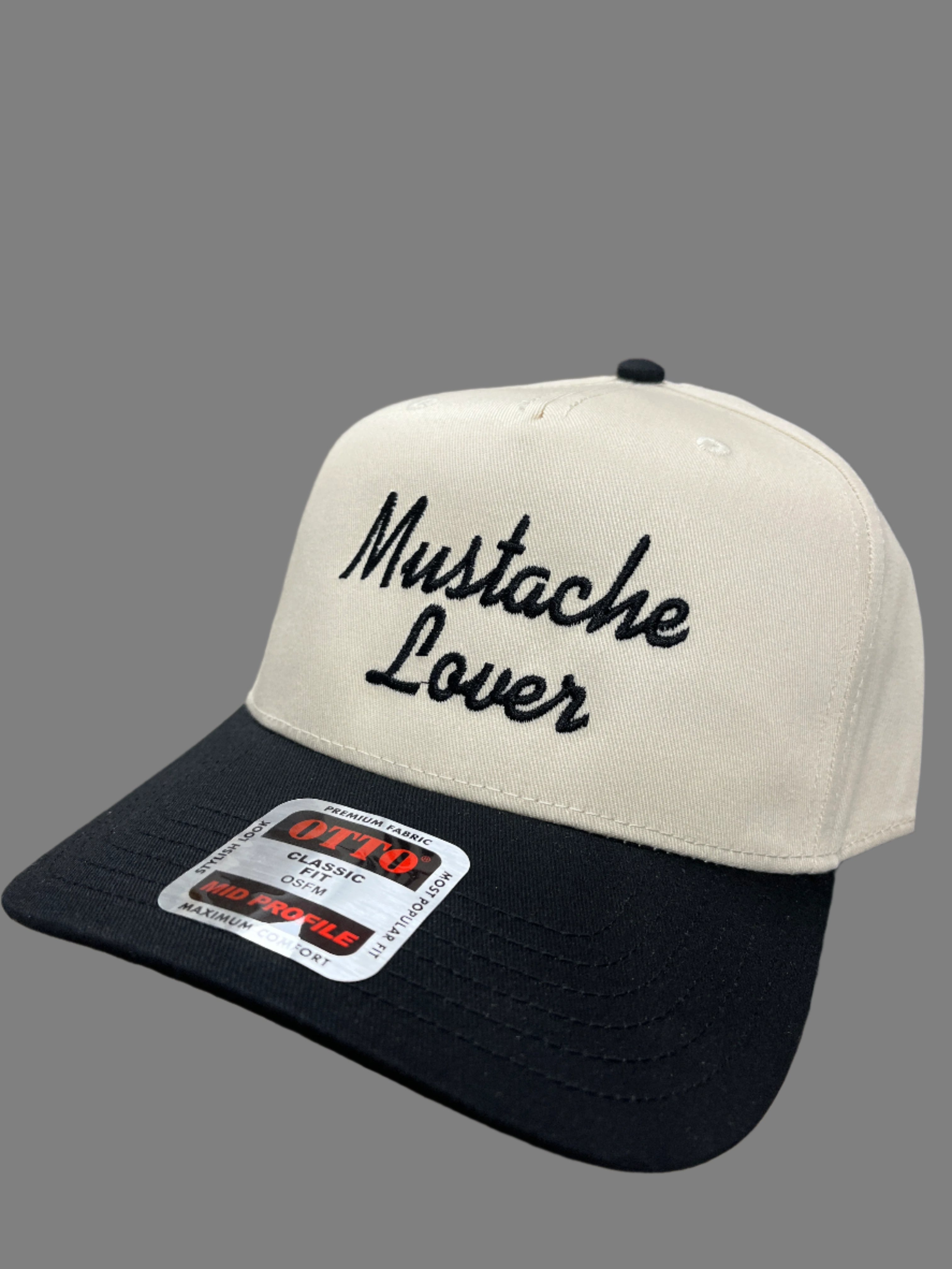 IVORY/BLACK HAT - MUSTACHE LOVER