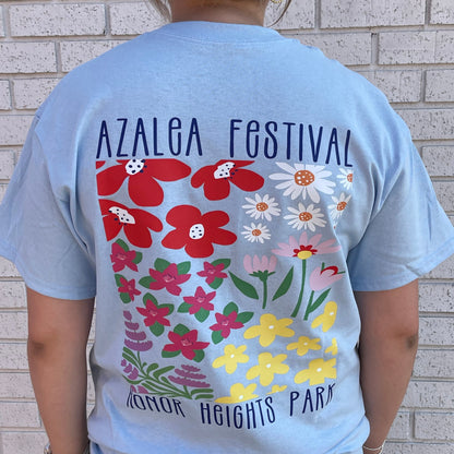 Muskogee Azalea Festival Tee - Chambray Blue