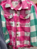 FESTIVE FLAIR MERRY PLAID SHACKET