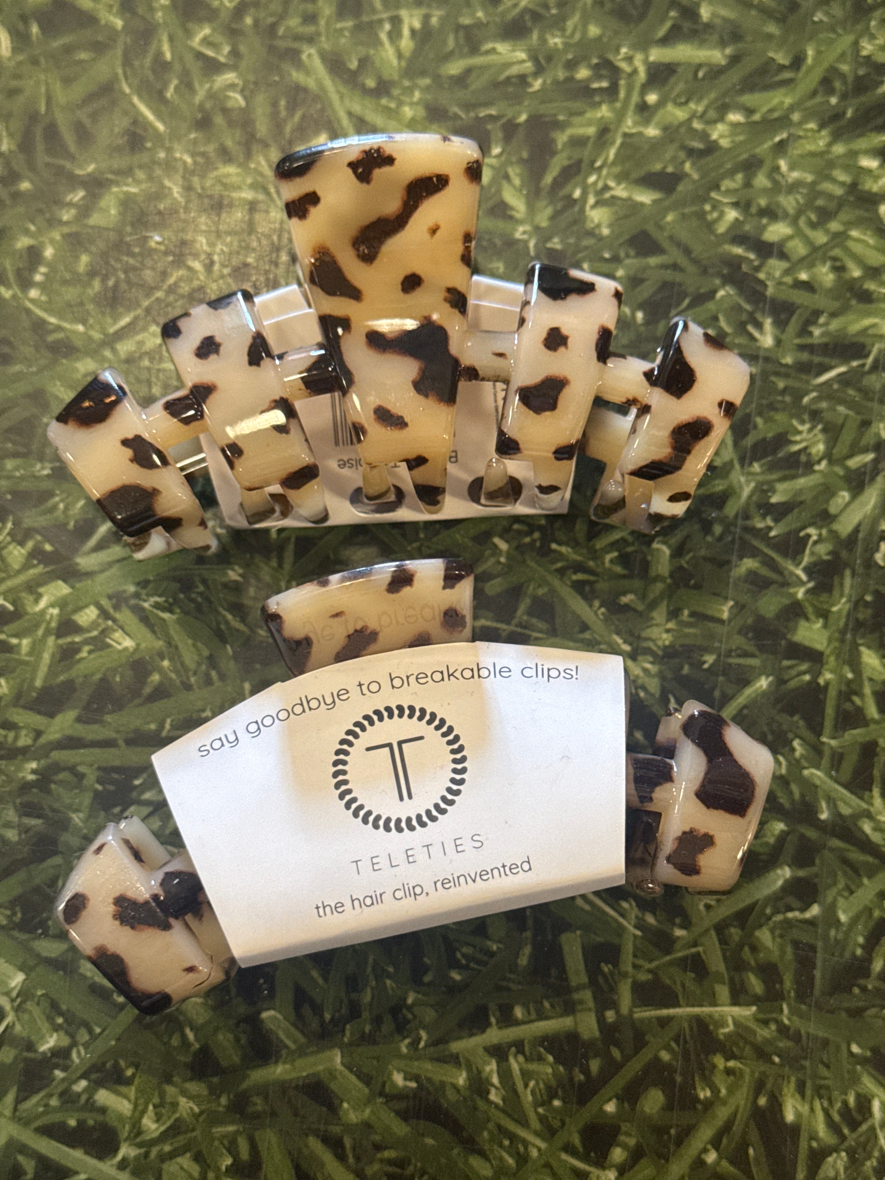 TELETIES OPEN HAIR CLIP - MEDIUM - BLONDE TORTOISE