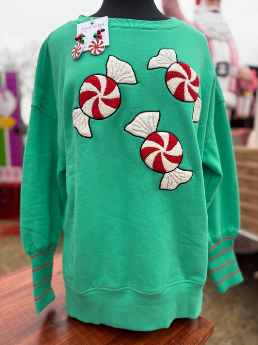 Green Peppermint Crewneck Sweatshirt