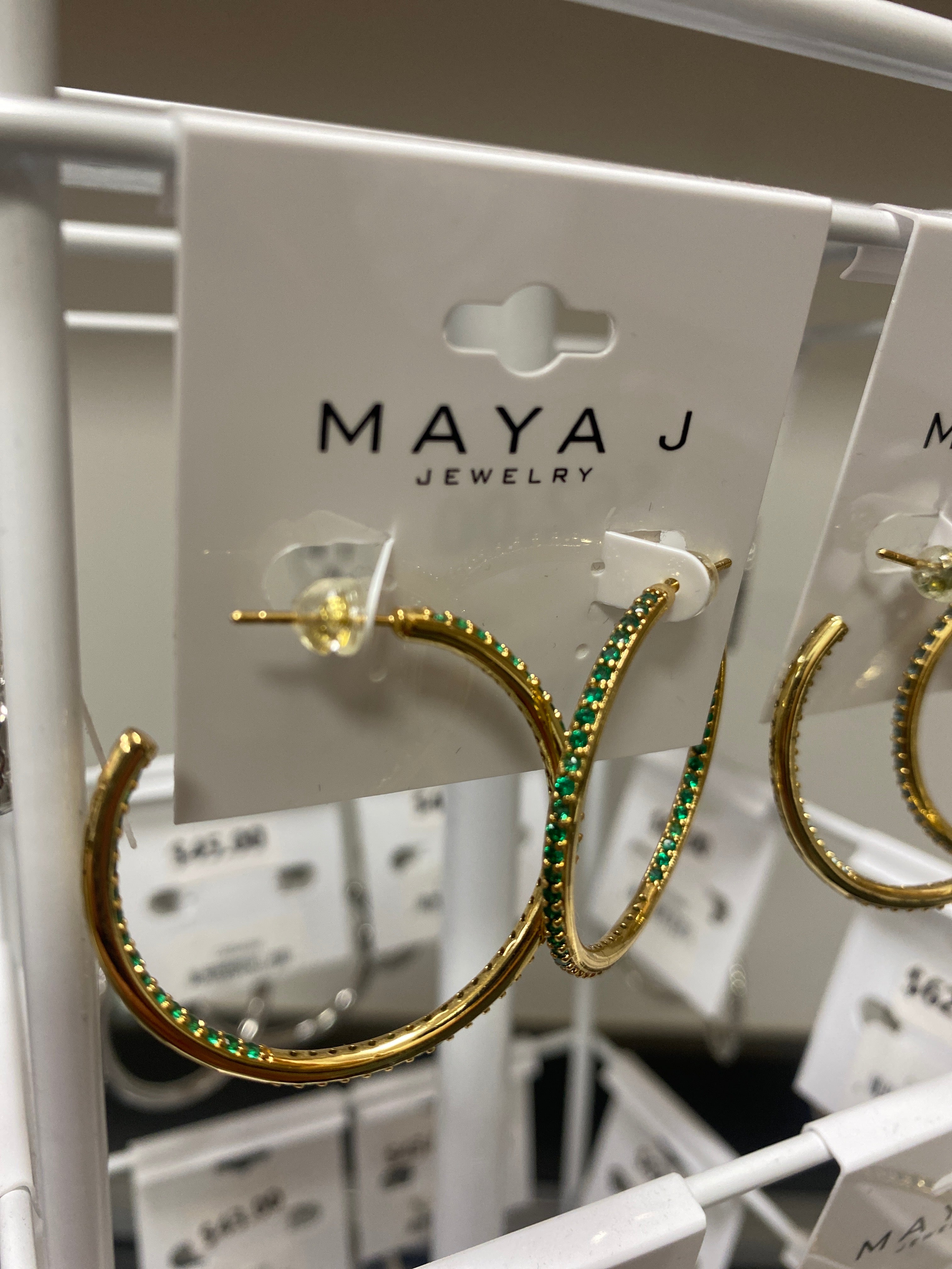 GOLD HOOPS - GREEN