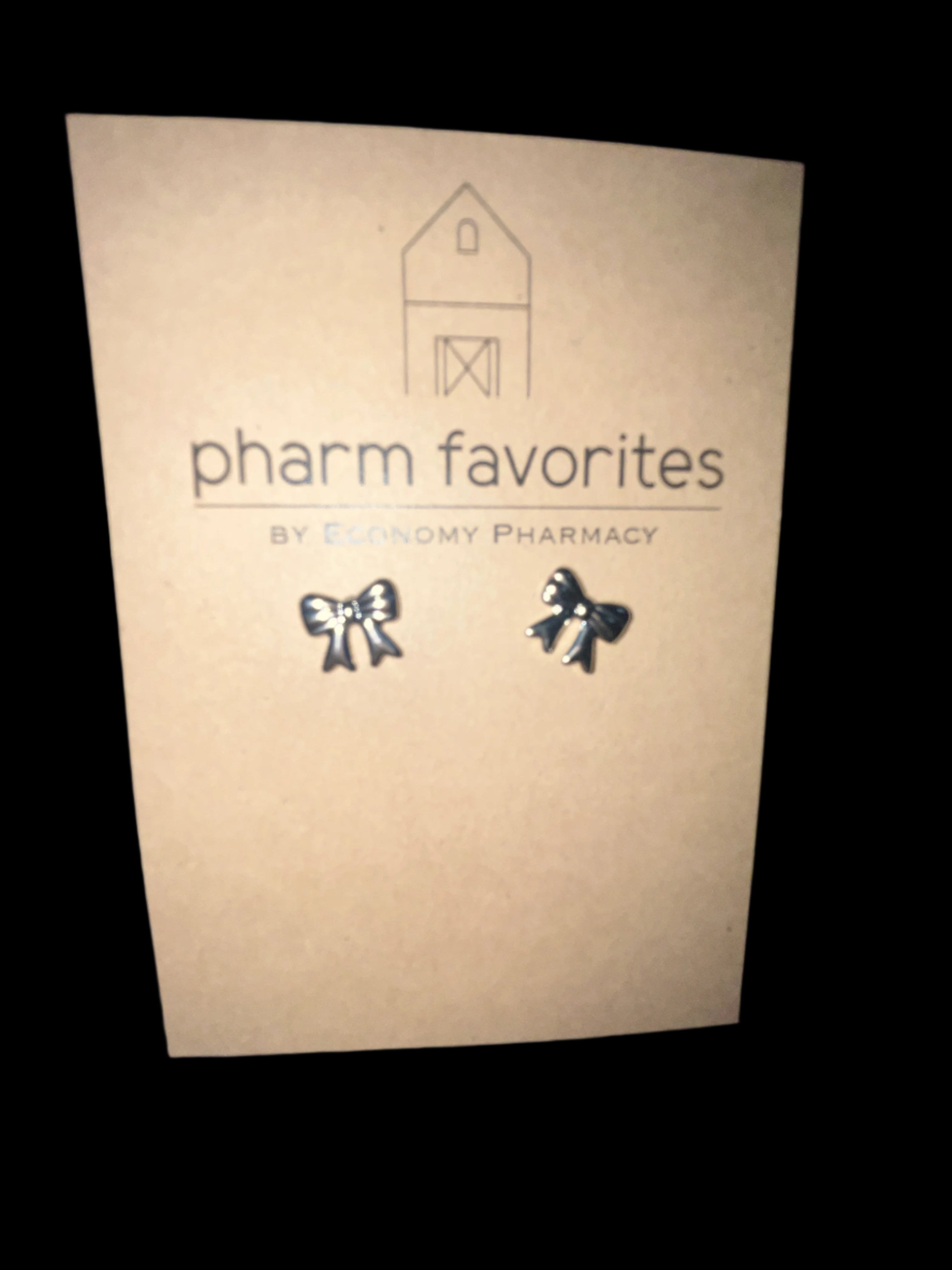 SILVER BOW STUD EARRINGS