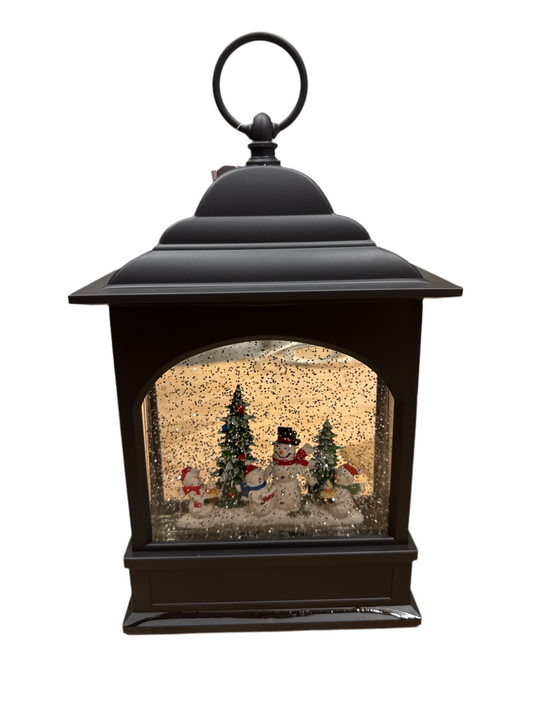 SNOWMAN FAMILY GLITTER LANTERN