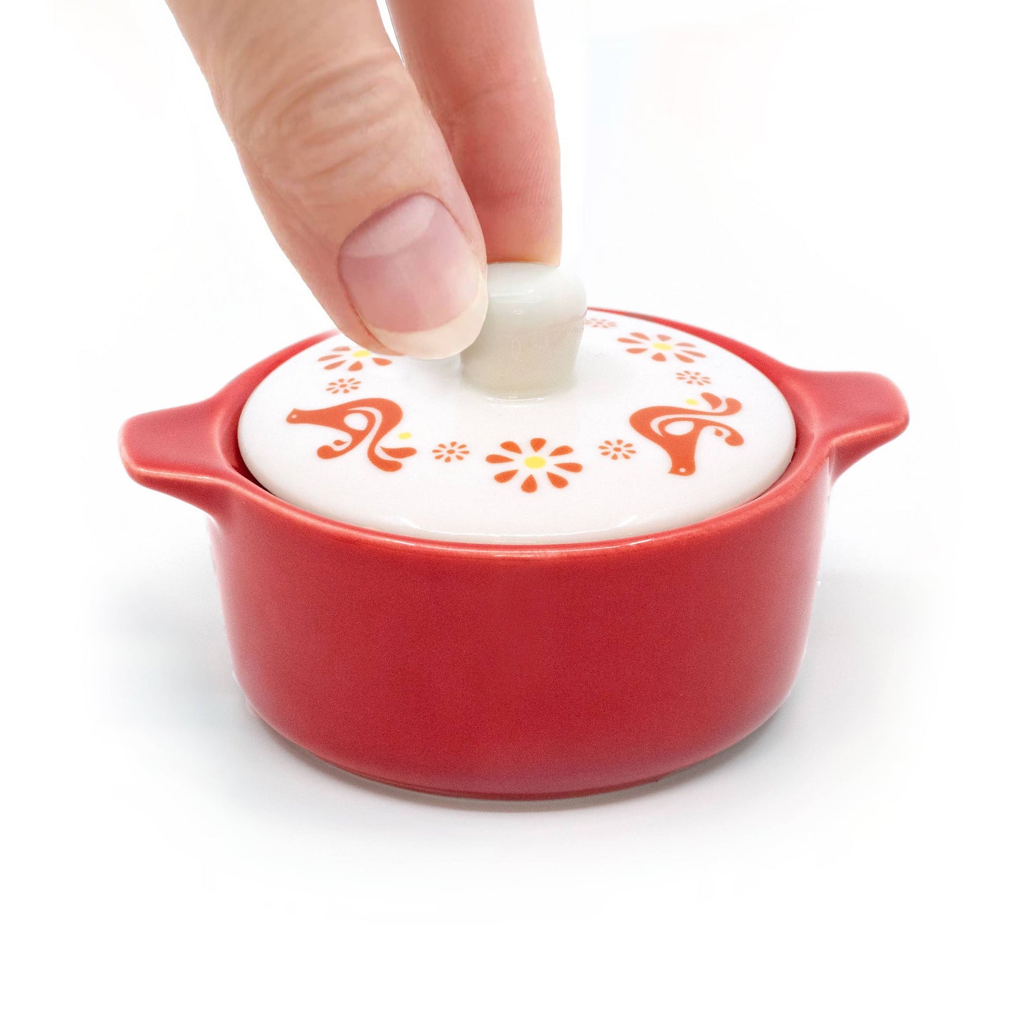 PYREX-INSPIRED FRIENDSHIP CASSEROLE CERAMIC RINKET BOX