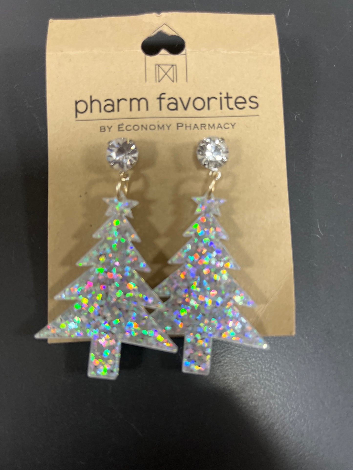 Glitter Acrylic Christmas Tree Earrings