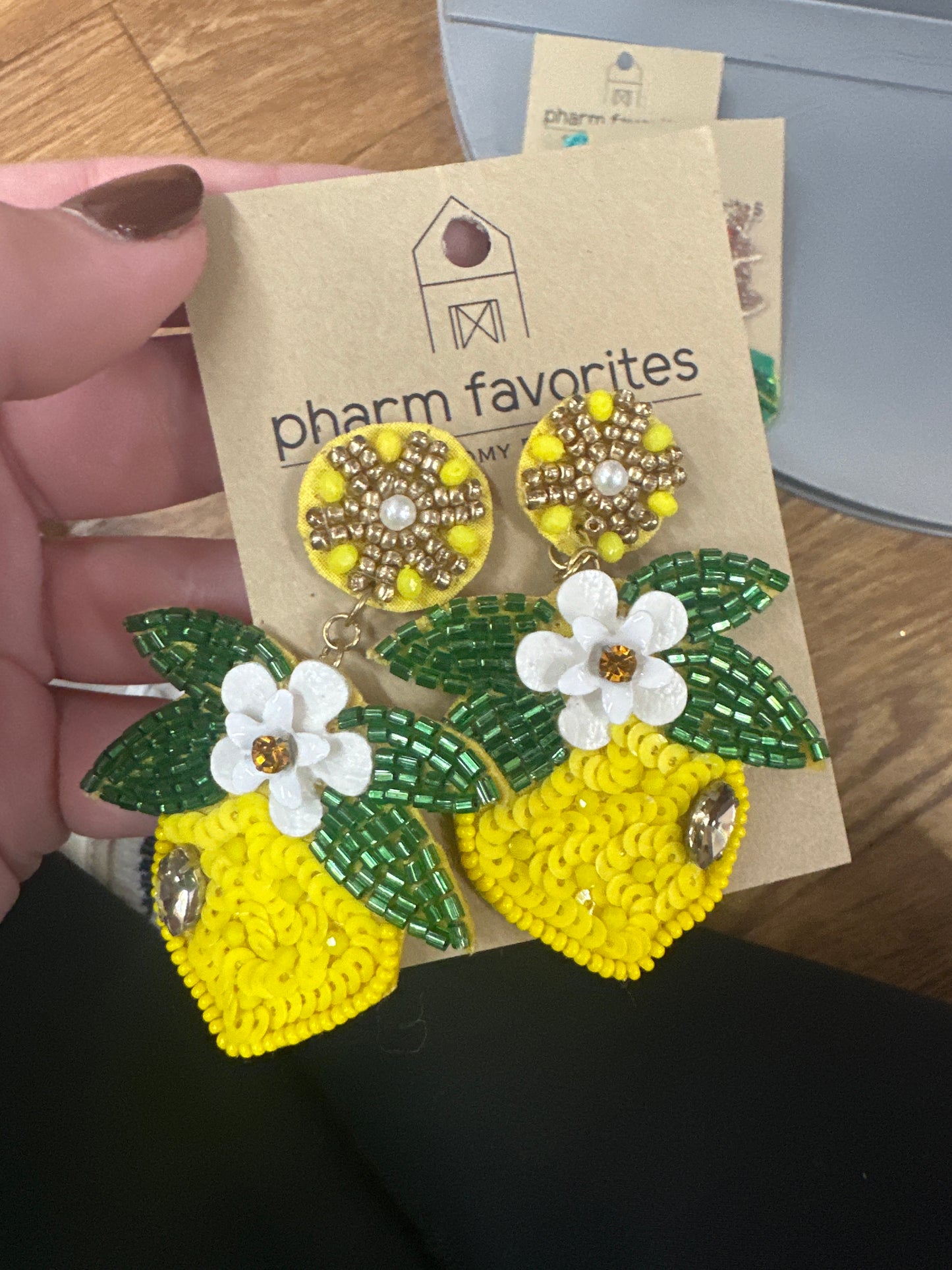 LEMON BEADED EARRINGS
