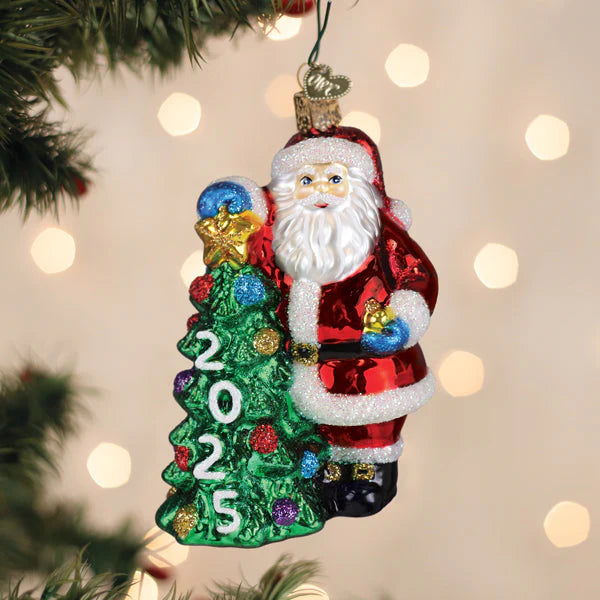OWC ORNAMENT - 2025 SANTA WITH TREE