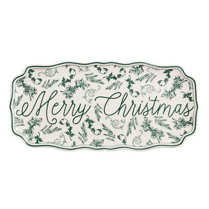 MERRY CHRISTMAS GREEN TOILE TRAY