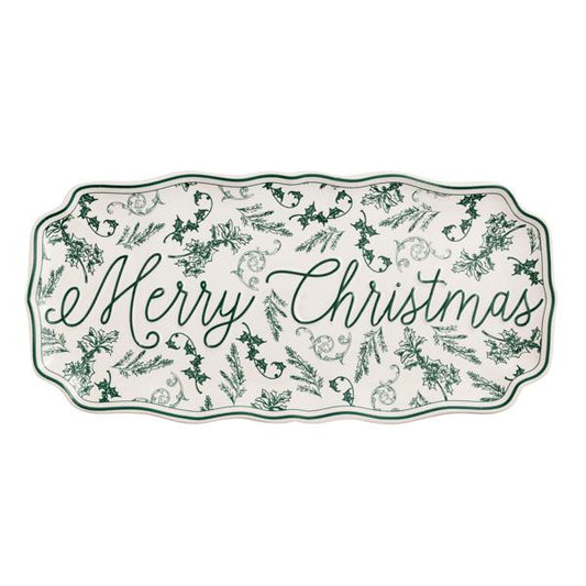MERRY CHRISTMAS GREEN TOILE TRAY