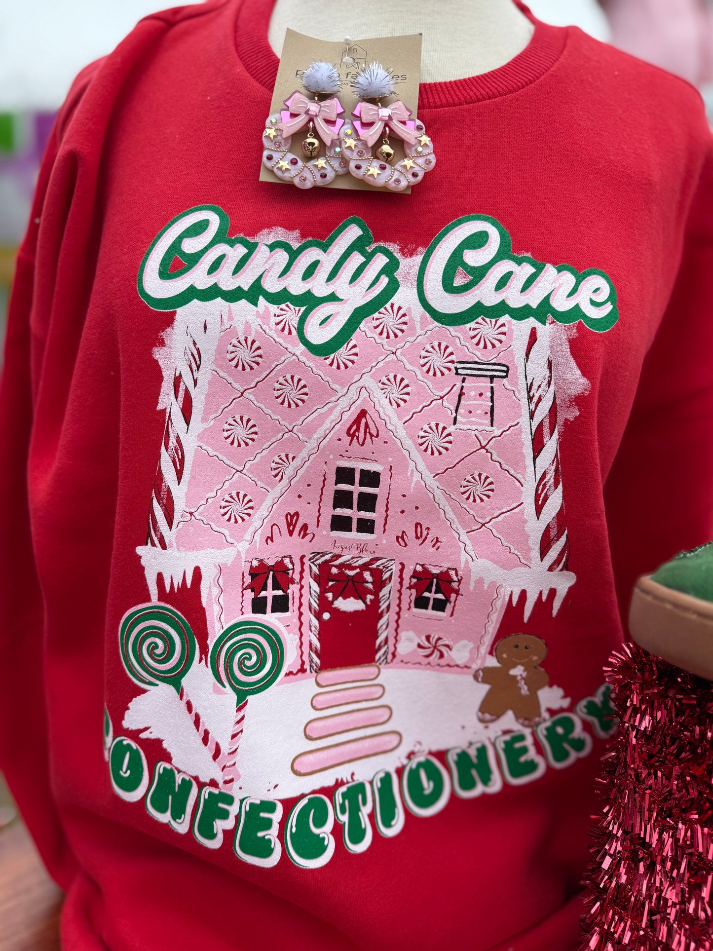 Red Candy Cane Confectionery Sweatshirt