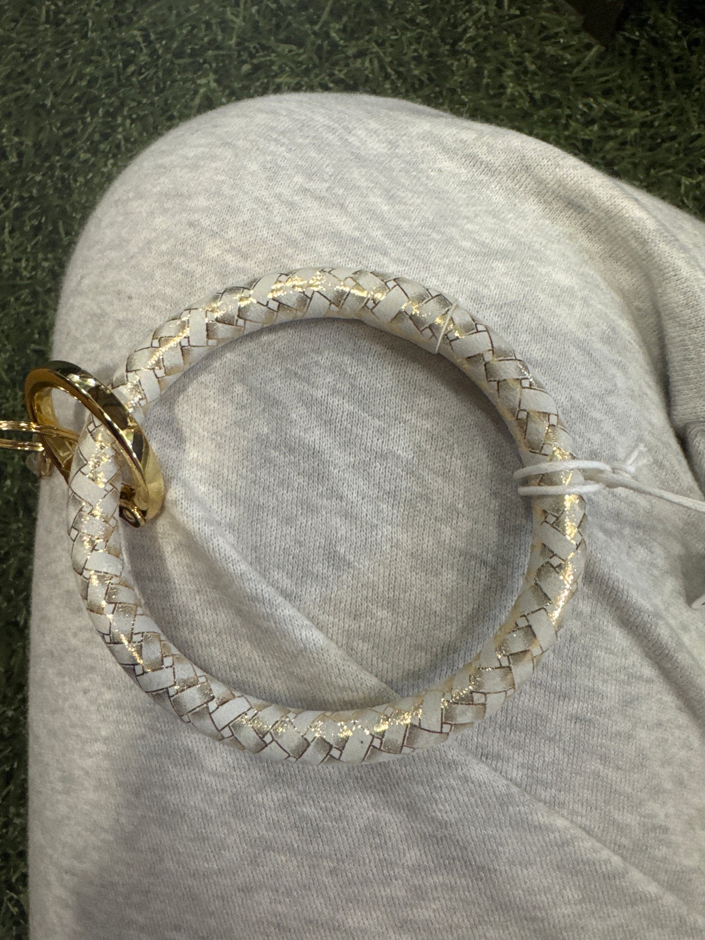 BIG O KEY RING - LEATHER - GOLDRUSH BASKETWEAVE