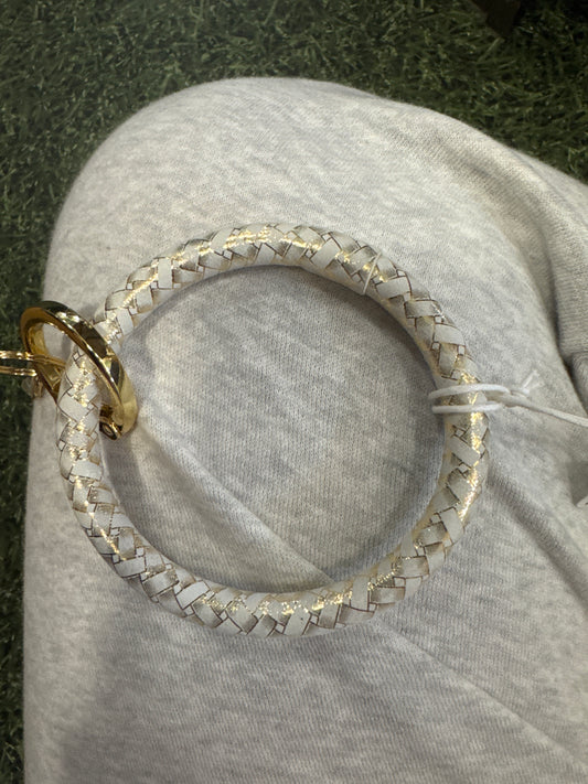 BIG O KEY RING - LEATHER - GOLDRUSH BASKETWEAVE
