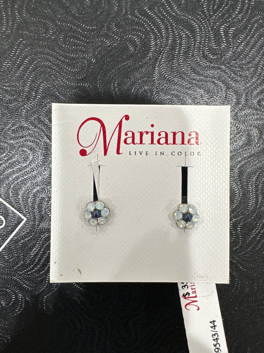 MARIANA EARRINGS -SLVR - SM FLOWER OPAL & BLACK