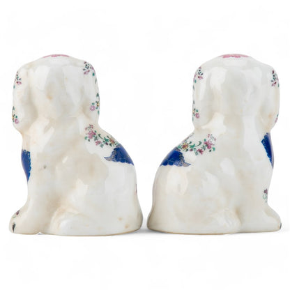 SMALL STAFFORDSHIRE DOGS TOBACCO LEAF PATTERN SET OF 2