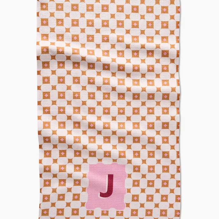 GEOMETRY KITCHEN TEA TOWEL - MONOGRAM
