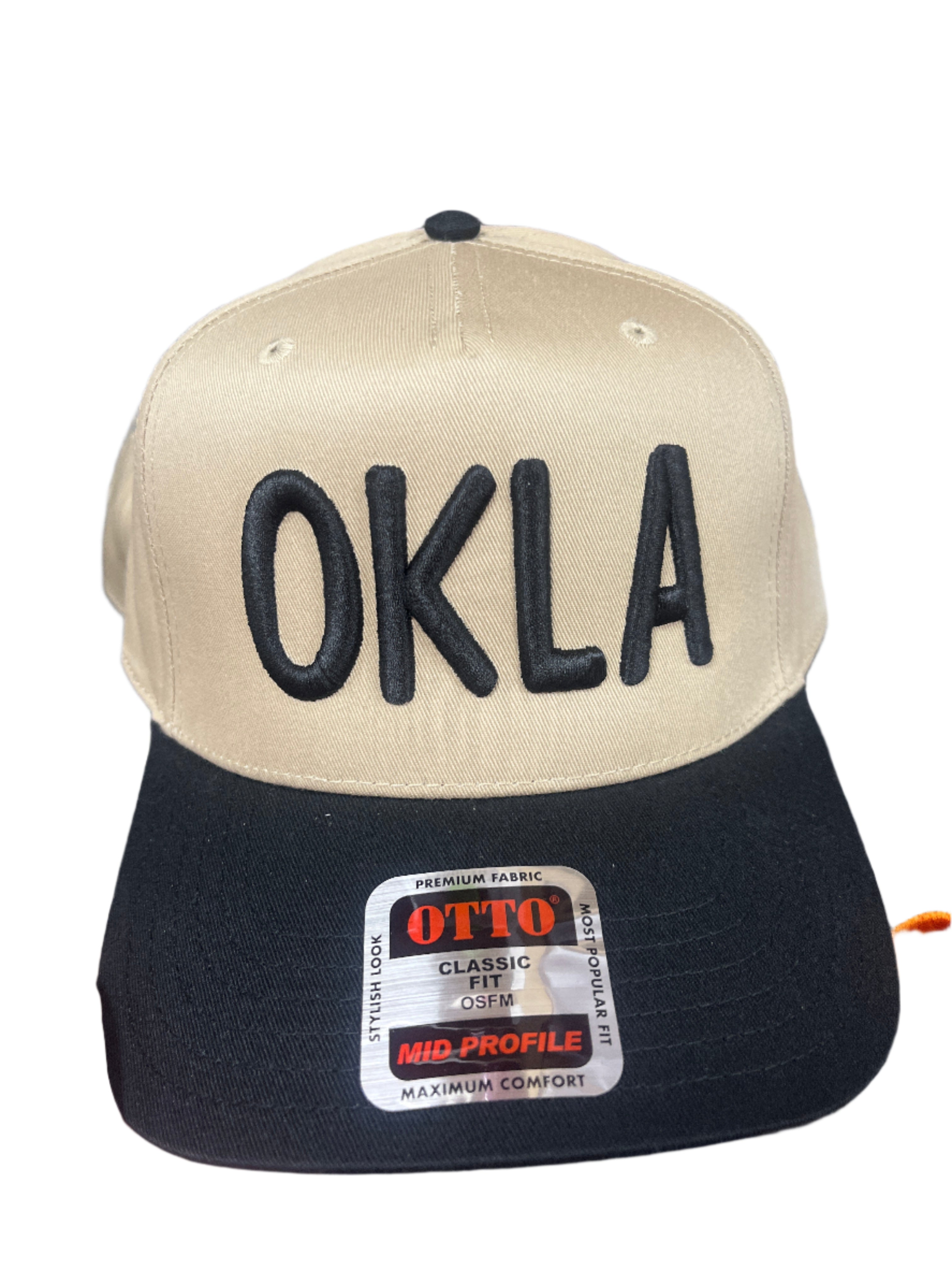 TAN/BLACK OKLA HAT