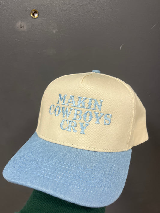 LT DENIM/IVORY HAT - MAKIN COWBOYS CRY