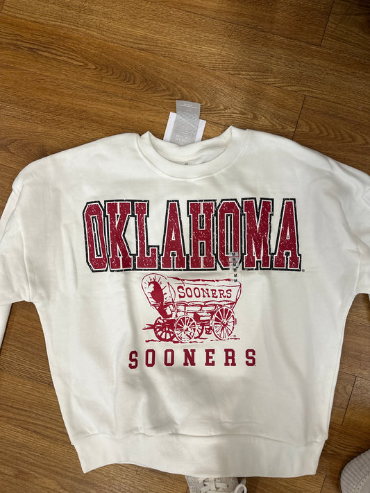 OKLAHOMA SOONERS WHITE SWEATSHIRT