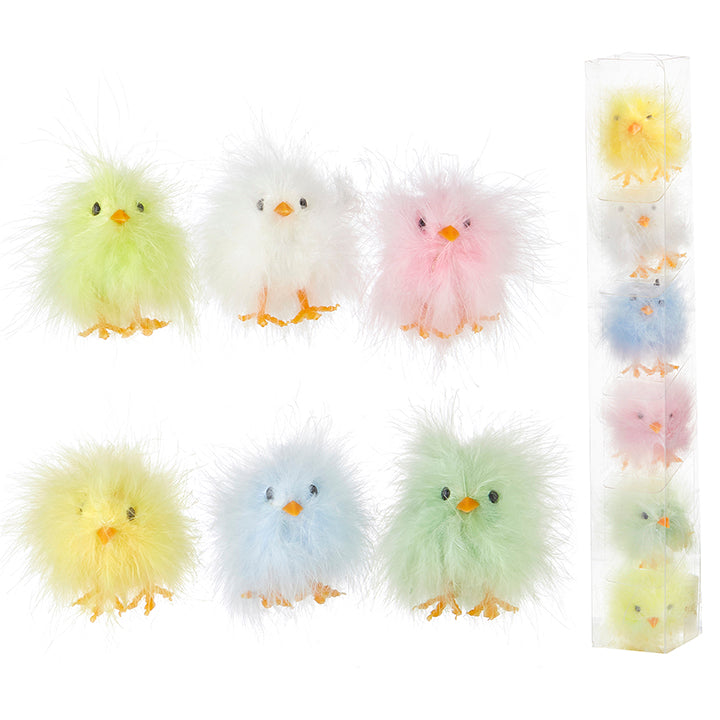 BOX OF ASSORTED FLUFFY CHICKS