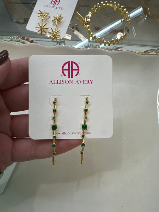 GREEN TEARDROP EARRINGS