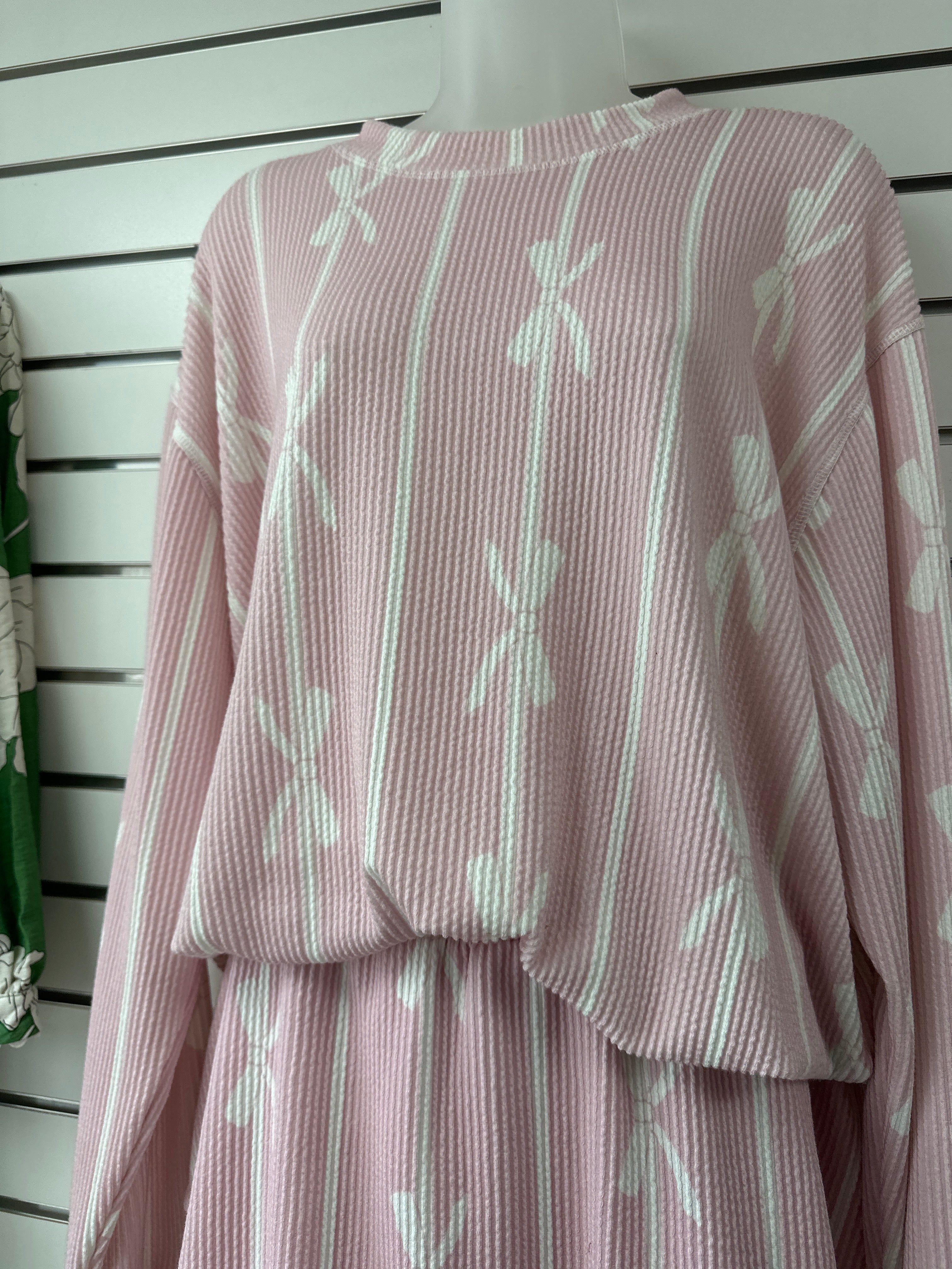 DUSTY PINK RIBBED 2PC SKIRT SET