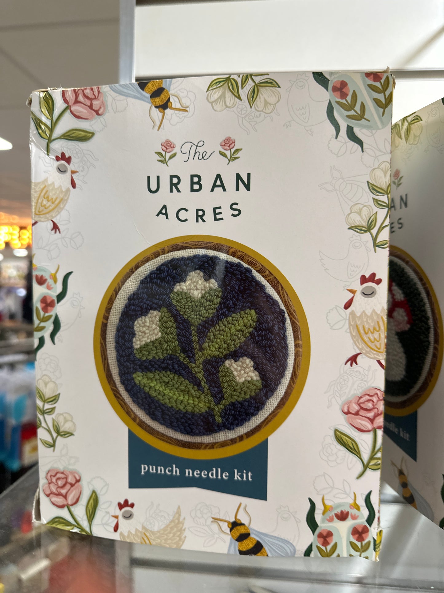 BLUE FLORAL NEEDLE PUNCH KIT