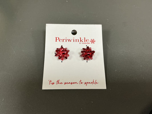 Red Gift Bow Earrings