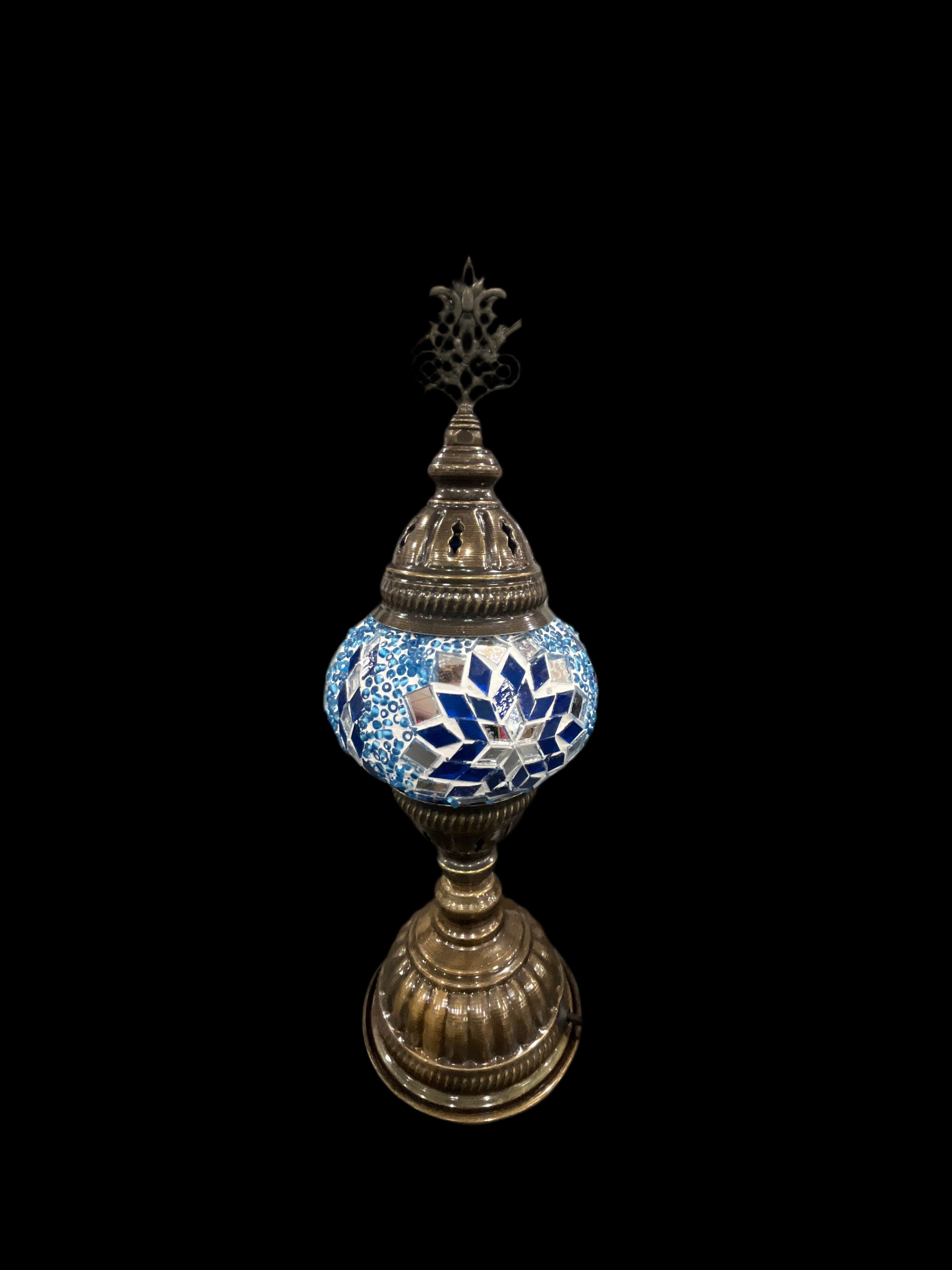 STARBURST SHADE TABLE LAMP - BLUE/TURQUOISE