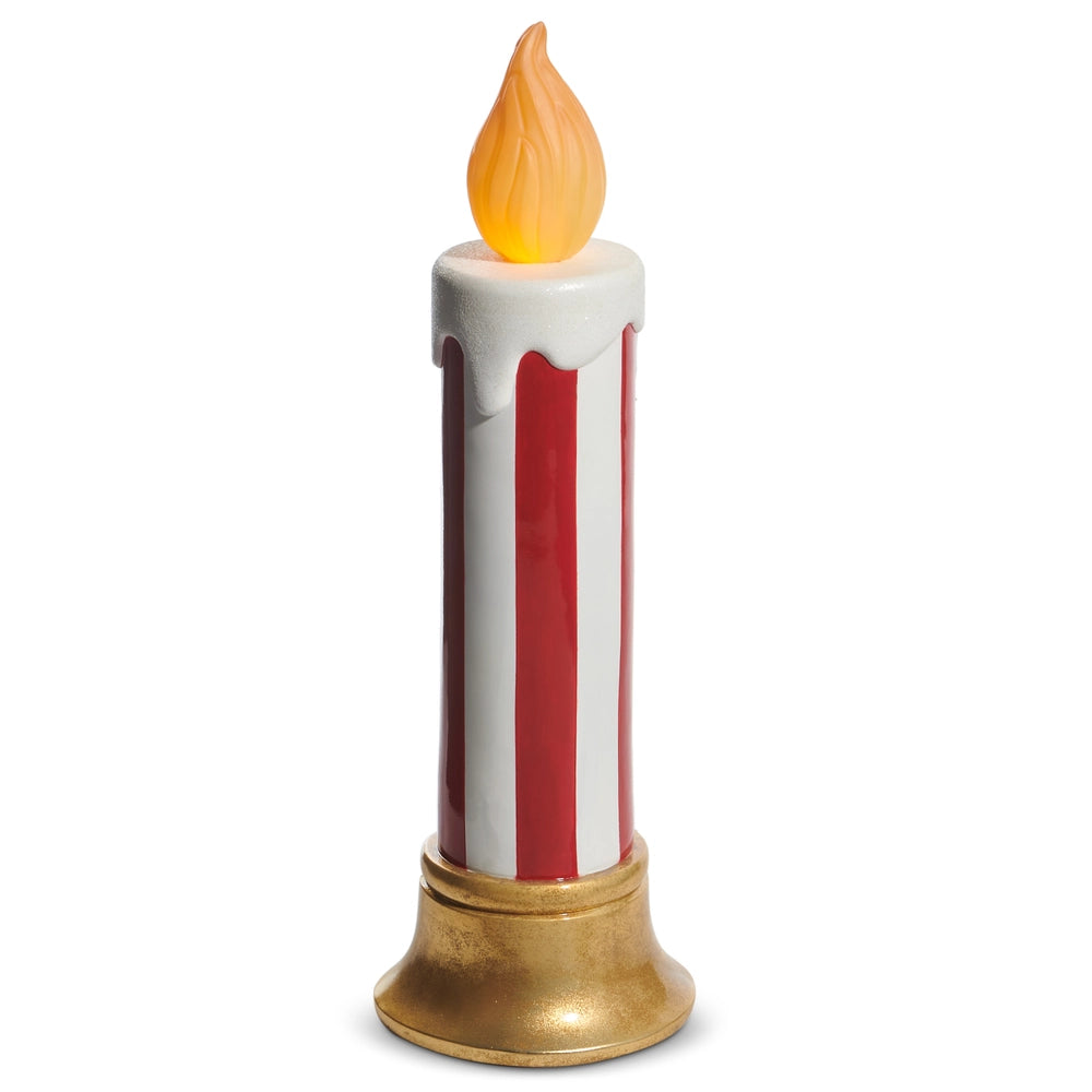 RED & WHITE BATTERY OPERATED CANDLE - 29"