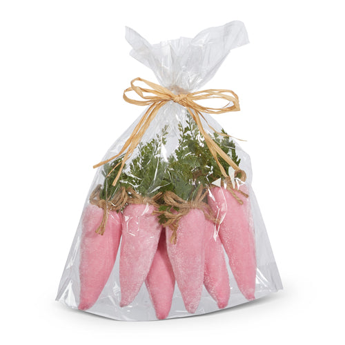 BAG OF PINK VELVET CARROTS - 7"