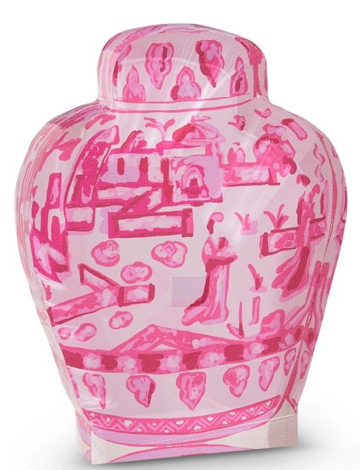 10" PINK CHINOISERIE CONTAINER ACRYLIC CUT OUTS