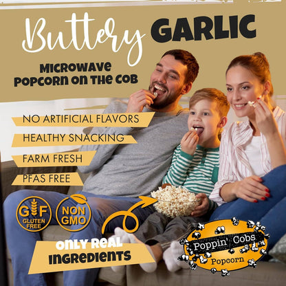 Popcorn on the Cob with Buttery Garlic Seasoning 