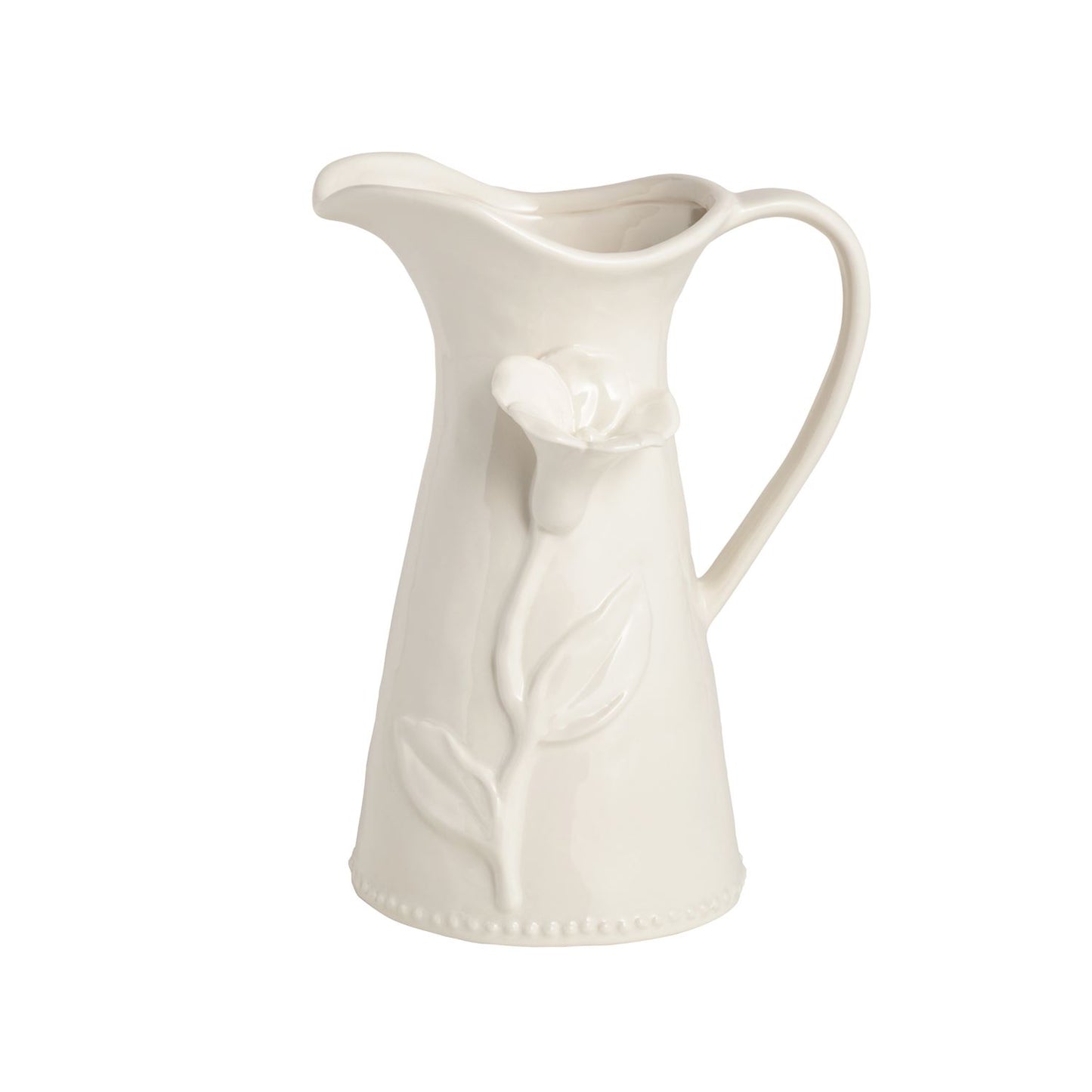 WHITE FLOWER PITCHER