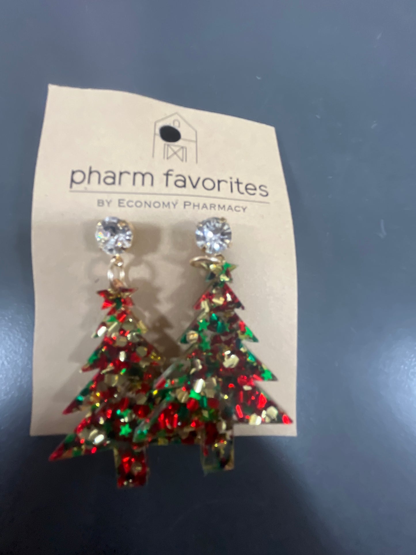 Glitter Acrylic Christmas Tree Earrings