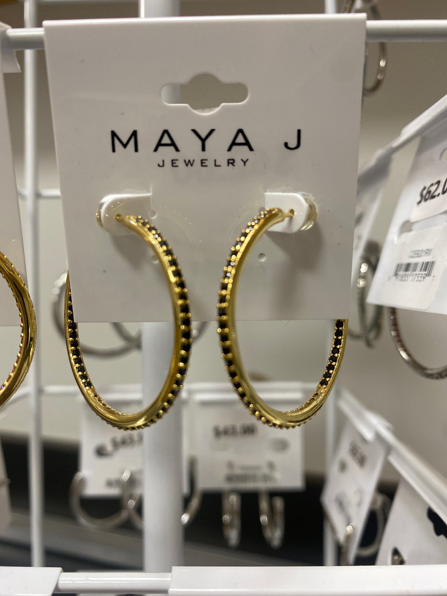GOLD HOOPS - BLACK