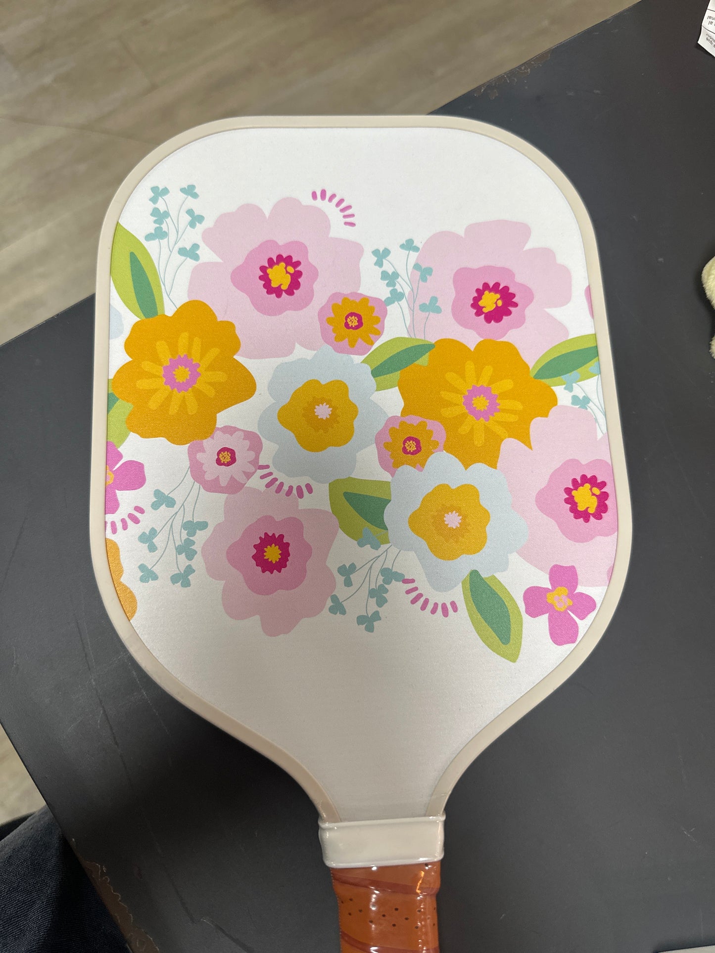 PICKLEBALL PADDLE - BRIGHT & BLOOMY - CREAM