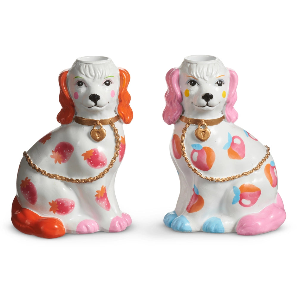 5.75" FRUITY FOO DOG CANDLESTICK