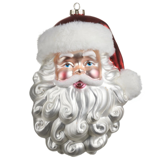 10" RED SANTA HEAD ORNAMENT