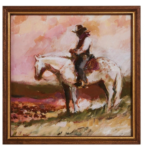 16" WRANGLERS AT DUSK FRAMED WALL ART