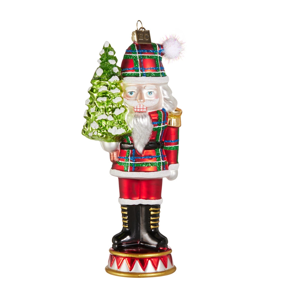 7.5" PLAID NUTCRACKER ORNAMENT