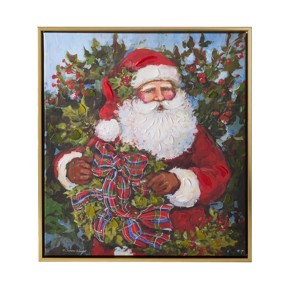 19.5" HOMEGROWN SANTA FRAMED WALL ART