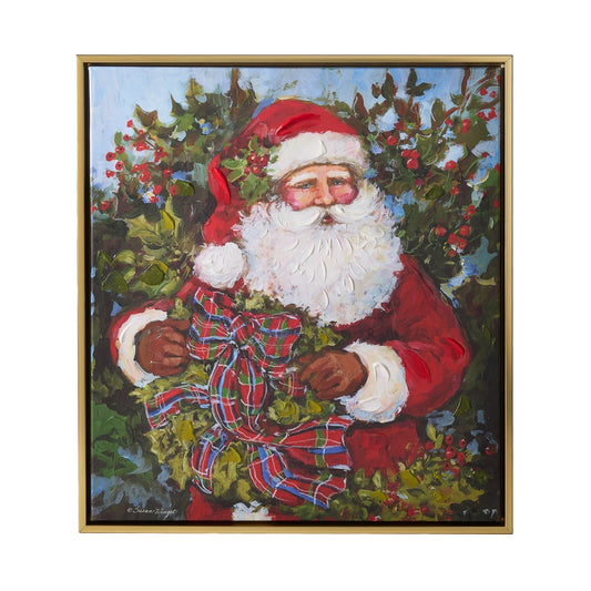 19.5" HOMEGROWN SANTA FRAMED WALL ART