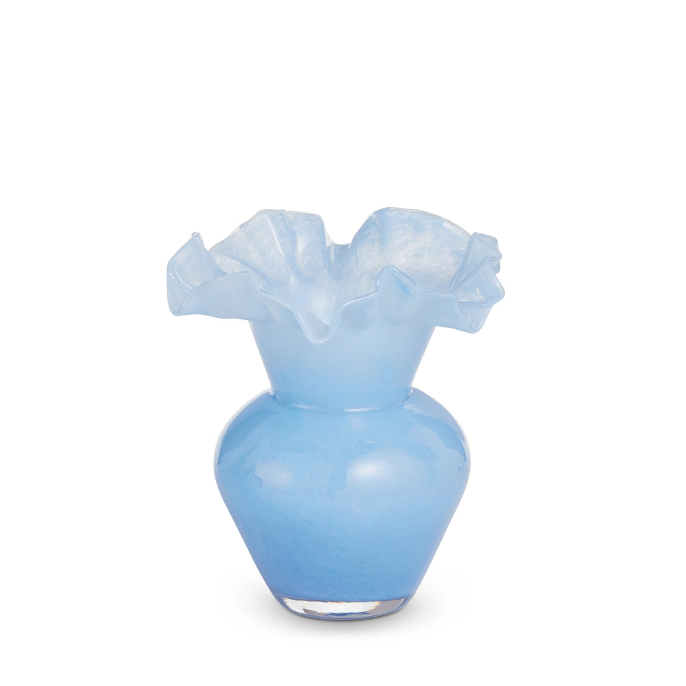 8" BLUE ORGANIC VASE