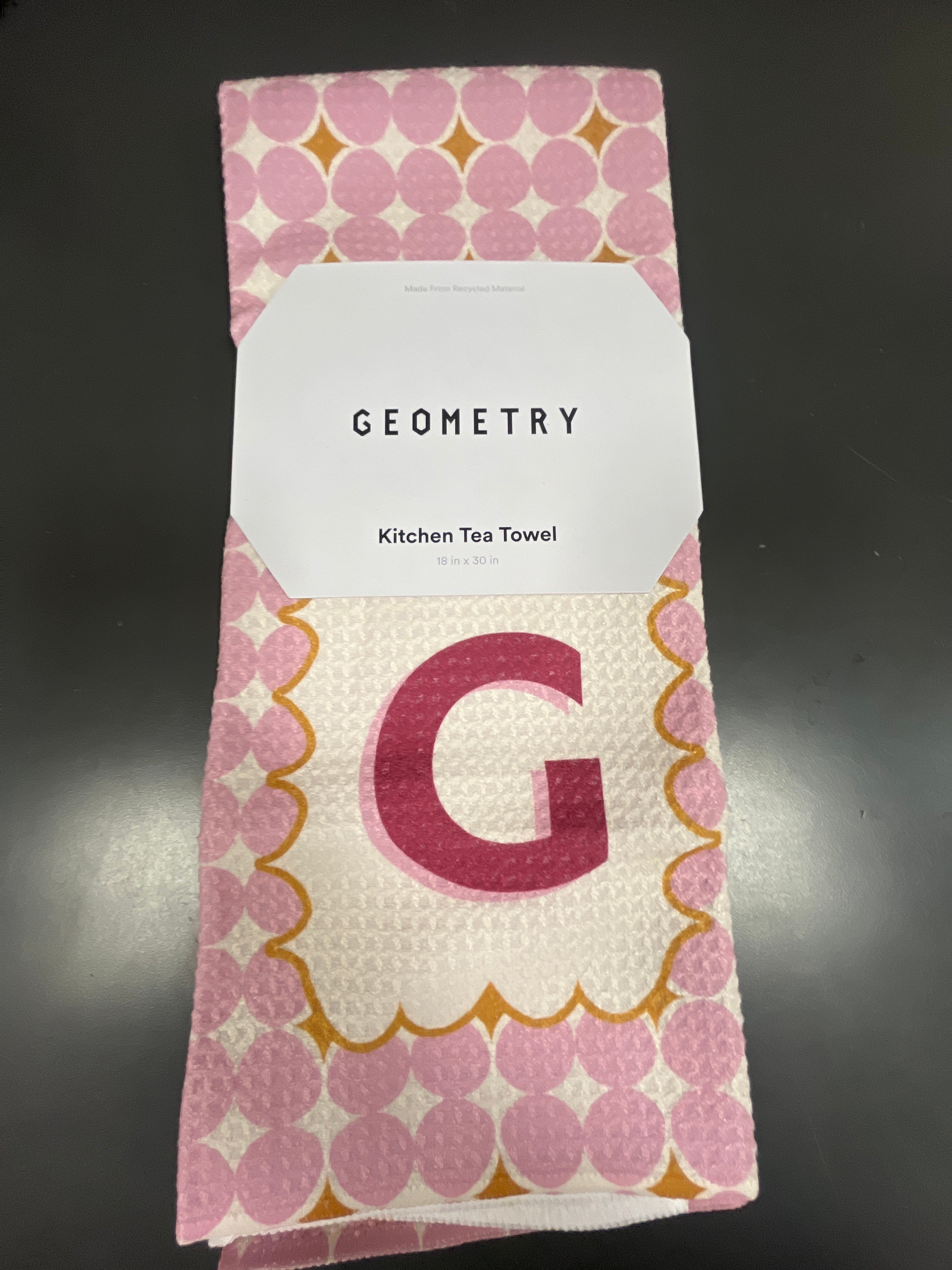 GEOMETRY KITCHEN TEA TOWEL - MONOGRAM